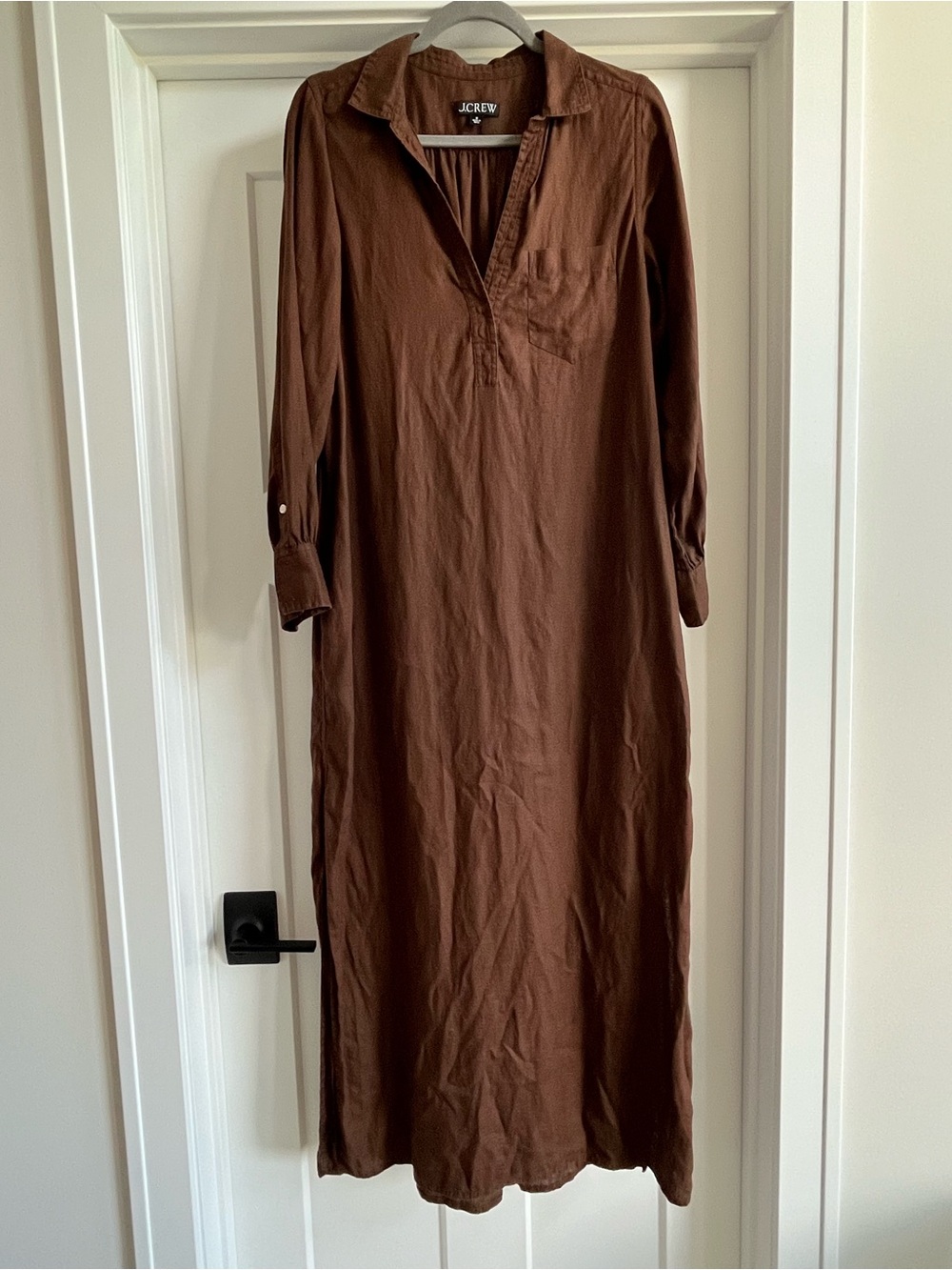 J. Crew Linen Maxi Shirt Dress